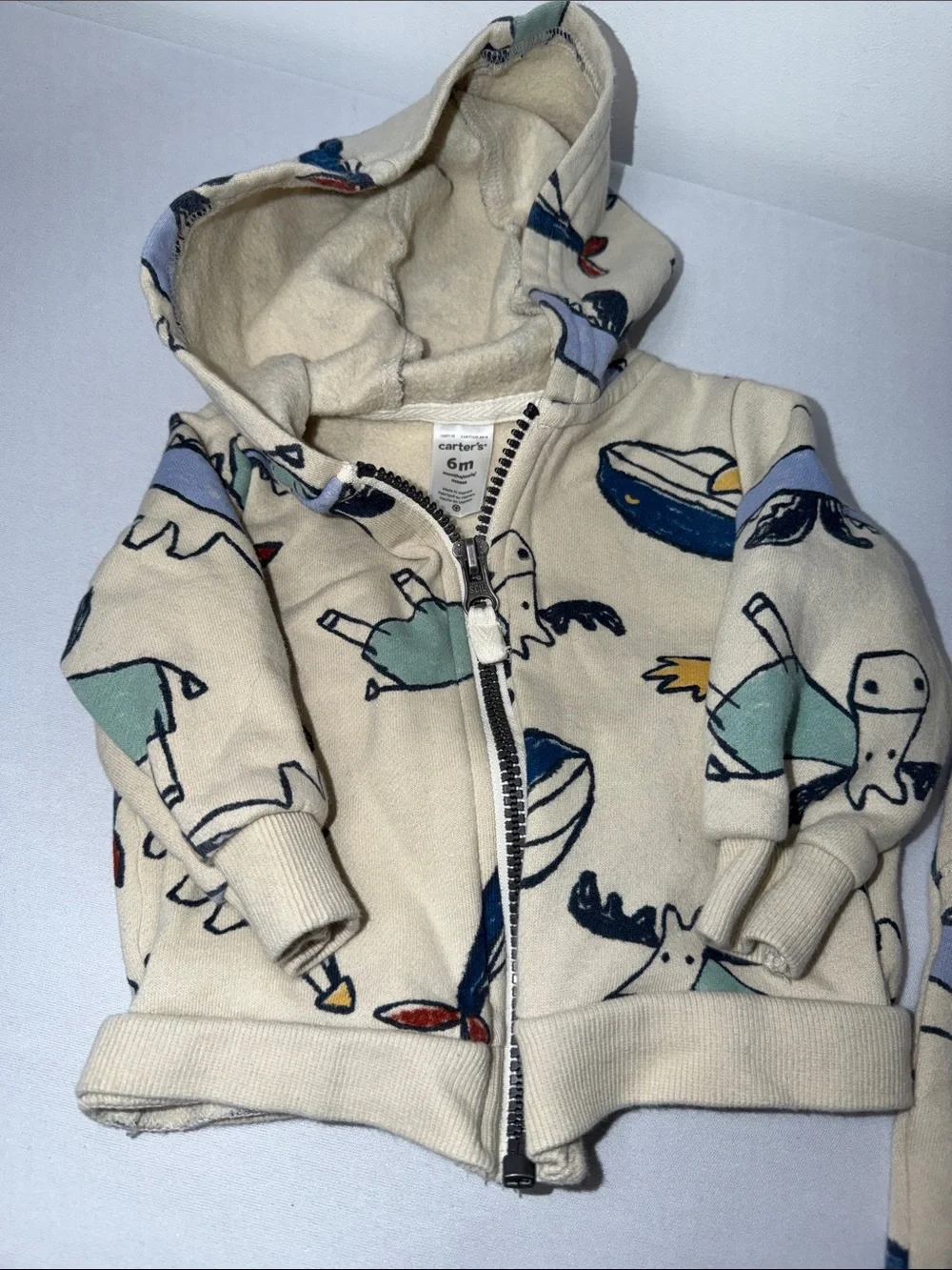 Carter's Cream Dinosaur Print Hoodie & Jogger Set